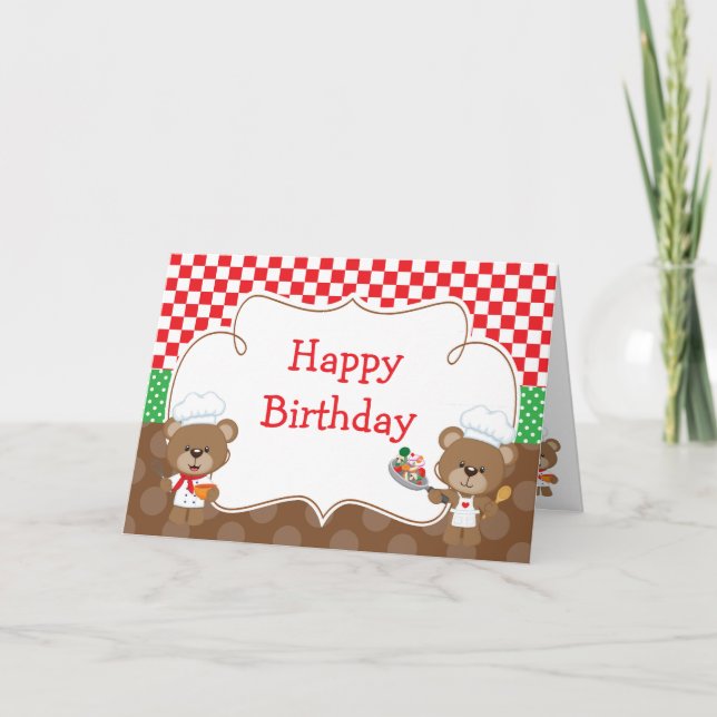 Matlagande Björn Fest Kort (Framsida)