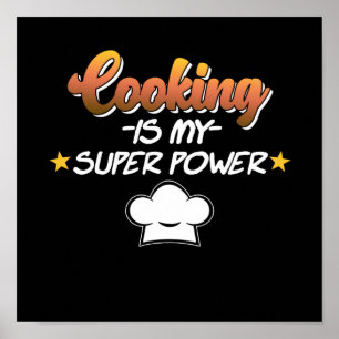 Matlagning är min supermakt Cook Chef Kitchen Food Poster