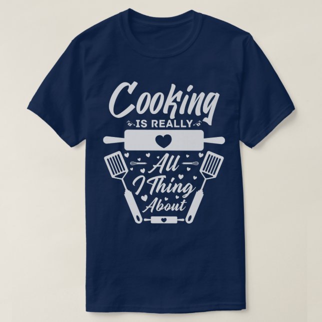 matlagning av matkonst kock kock knivar mat t shirt (Design framsida)