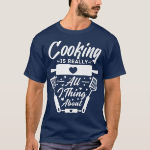 matlagning av matkonst kock kock knivar mat t shirt