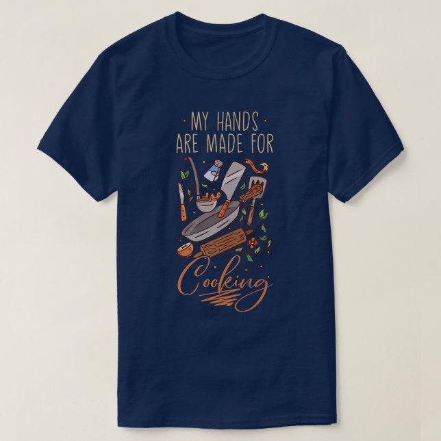 matlagning av matkonst kock kock knivar mat t shirt (Design framsida)