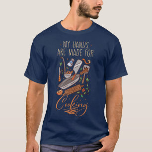 matlagning av matkonst kock kock knivar mat t shirt