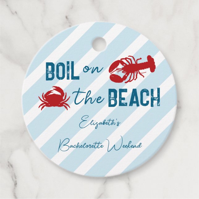 Matlagning av skaldjur för möhippa gåvor etiketter (Framsida)