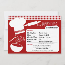 Matlagning Födelsedagsfest Recept Inbjudningar