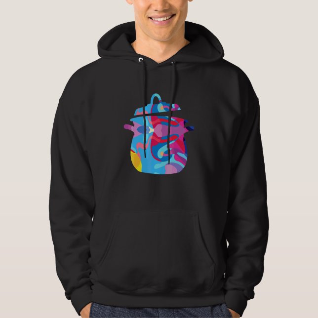 Matlagning Kock Chef Färgrik Grafik Hoodie (Framsida)
