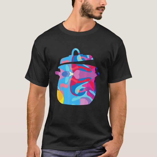 Matlagning Kock Chef Färgrik Grafik T Shirt (Framsida)