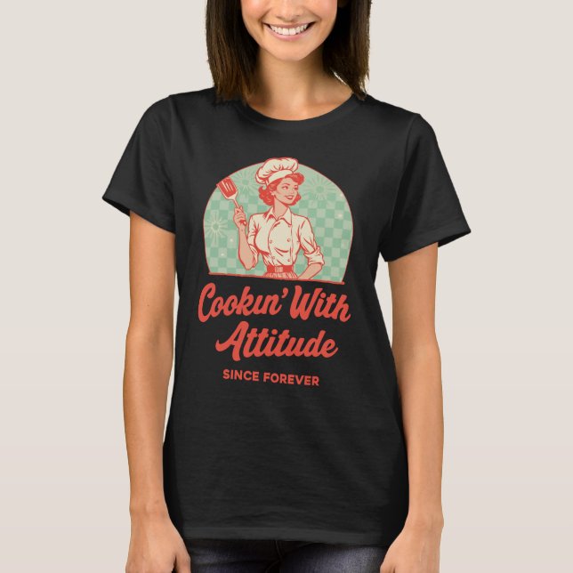 Matlagning Med Attityd T Shirt (Framsida)