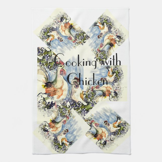 Matlagning med höna kökshandduk (Vertikal)