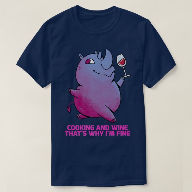 Matlagning och Vin som gör att Im Bra kokar T Shirt (Design framsida)
