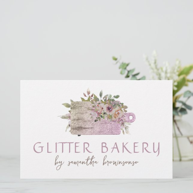 Matlagning Sparkle Skärbräda rose gold Bakning Brevpapper (Stående Fram)