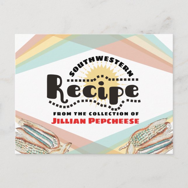 Matlagningskakortet mexikansk blå maj-kokbok vykort (Framsida)