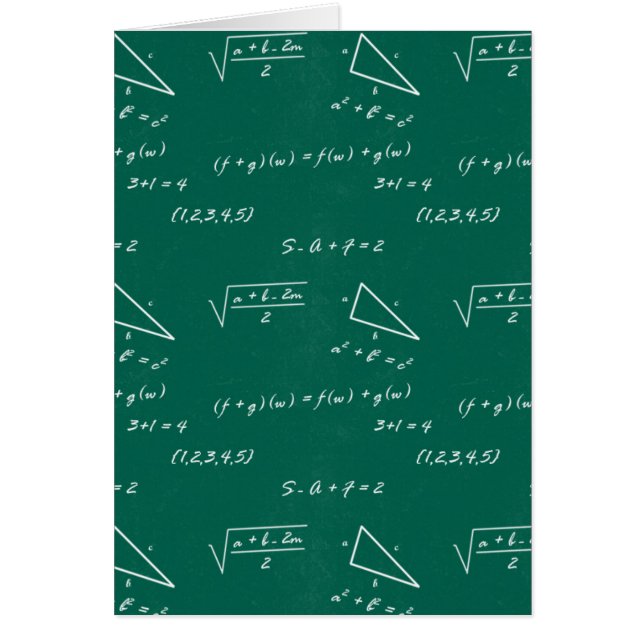 matlärare algebra geek hälsningskort (Framsidan)