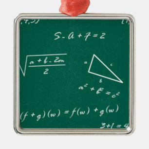 matlärare algebra geek julgransprydnad metall