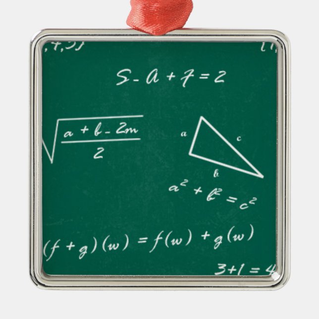 matlärare algebra geek julgransprydnad metall (Framsidan)