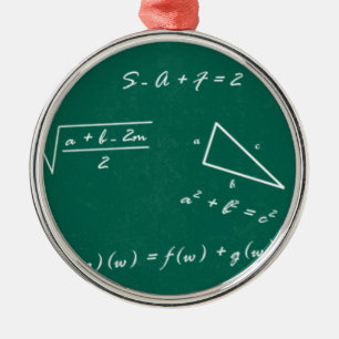 matlärare algebra geek julgransprydnad metall