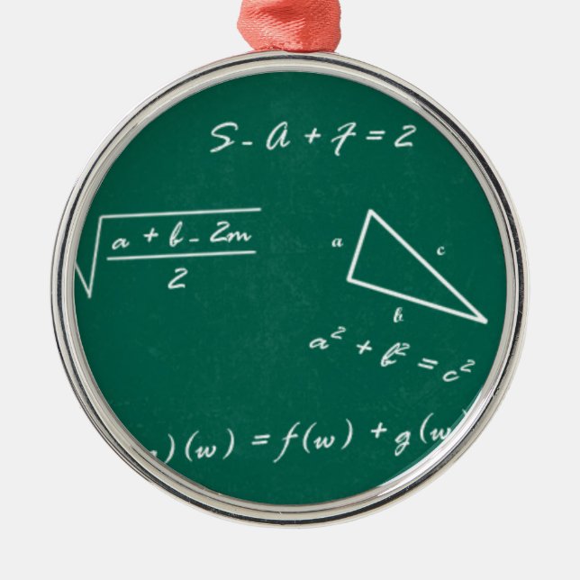 matlärare algebra geek julgransprydnad metall (Framsidan)