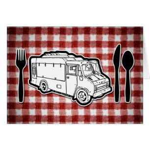 Matlastbilen pläterar & Utensils Hälsningskort