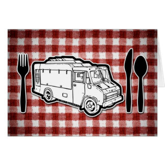 Matlastbilen pläterar & Utensils Hälsningskort