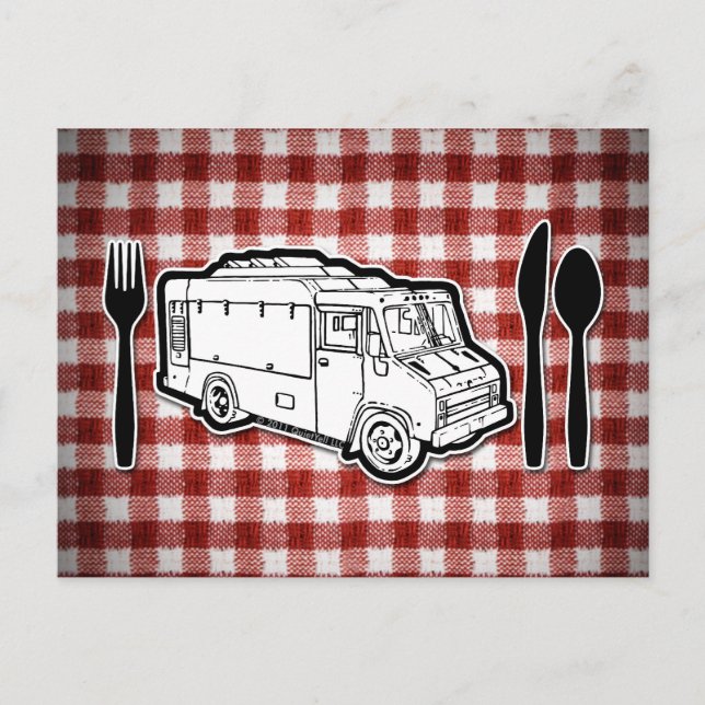 Matlastbilen pläterar & Utensils Vykort (Framsida)