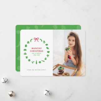 Matljust julkrans redigerbar färgfoto julkort