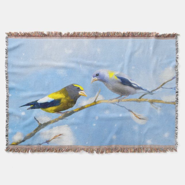 Matmålning av Grosbeak - Utmatning av originalkons Filt (Framsidan)