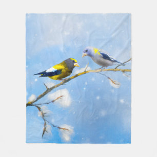Matmålning av Grosbeak - Utmatning av originalkons Fleecefilt