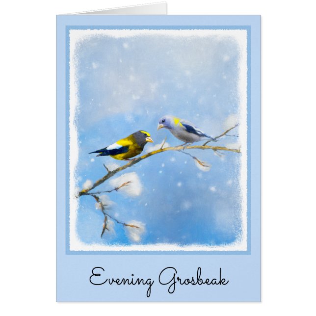Matmålning av Grosbeak - Utmatning av originalkons Hälsningskort (Framsidan)