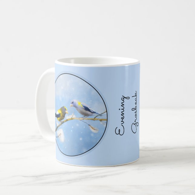 Matmålning av Grosbeak - Utmatning av originalkons Kaffemugg (Framsida vänster)