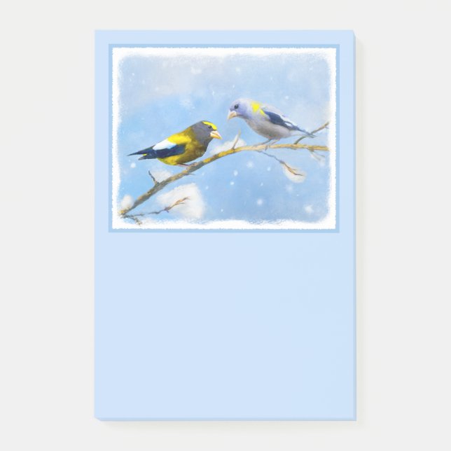Matmålning av Grosbeak - Utmatning av originalkons Post-it Block (Framsida)