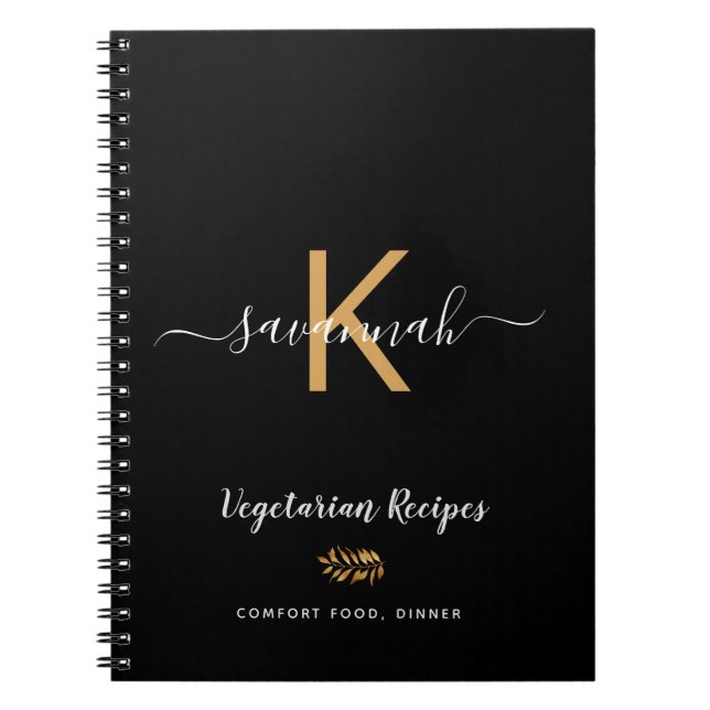 Matmatrecept från Monogram svartvegetariska matlag Anteckningsbok (Framsidan)