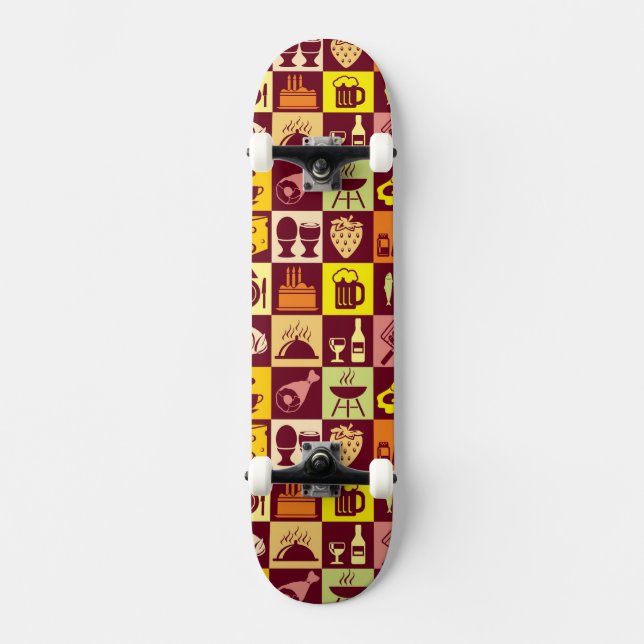 Matmönster Mini Skateboard Bräda 18,7 Cm (Framsida)