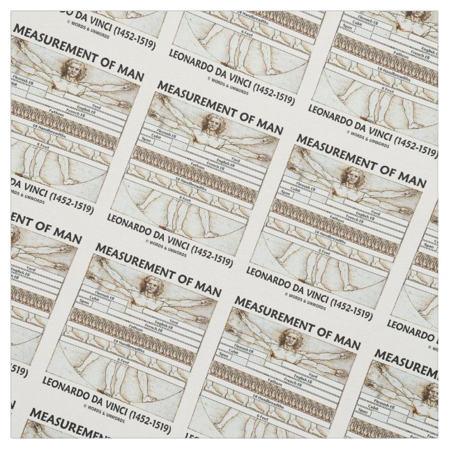 Mätning av den manVitruvian manen Da Vinci Tyg (Provkarta)