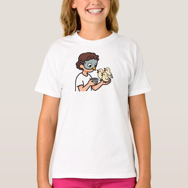 Matning av fåglar t shirt (Framsida)