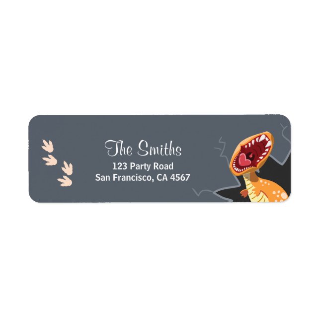 Matning av returadressetikett för Dinosaur Baby Sh Returadress Etikett (Framsidan)