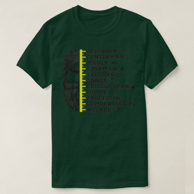  mätning av skäggstillväxt t shirt (Design framsida)