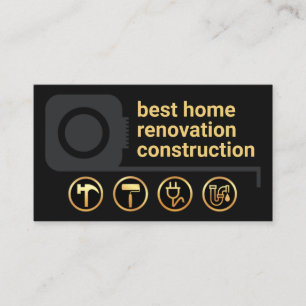 Mätning av Tape Gräns Guld Handyman Verktyg Visitkort