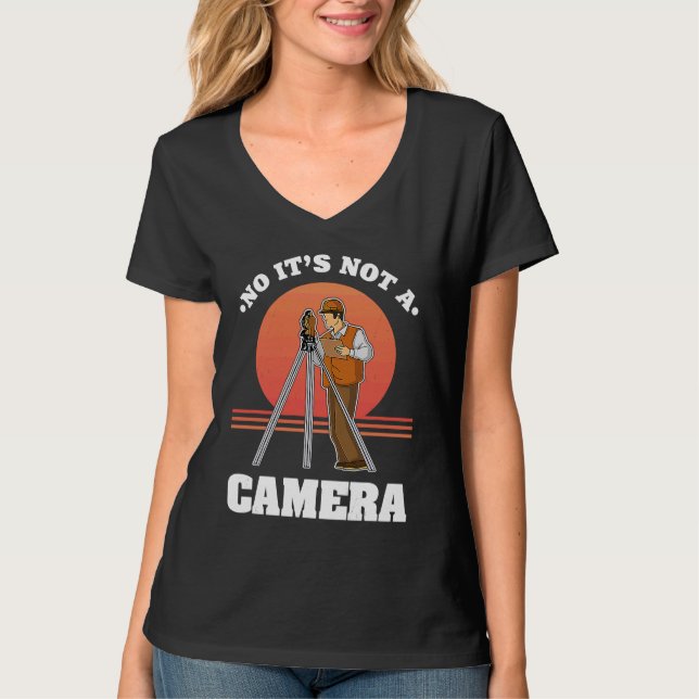 Mätning geodesi lantmätare teodolit pro t shirt (Framsida)