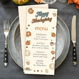 Matningsmeny för Fall Pumpkin Paj-Thanksgiving Meny