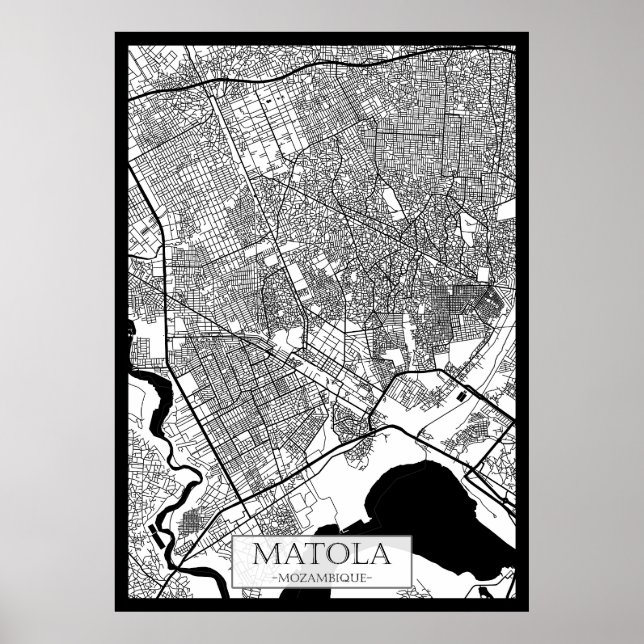 Matola Moçambique Stadskarta Poster (Framsidan)