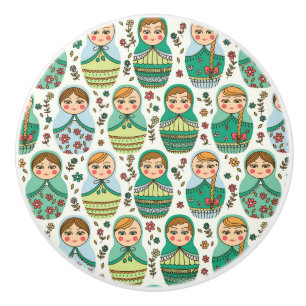 Matreshka mönster keramisk knopp