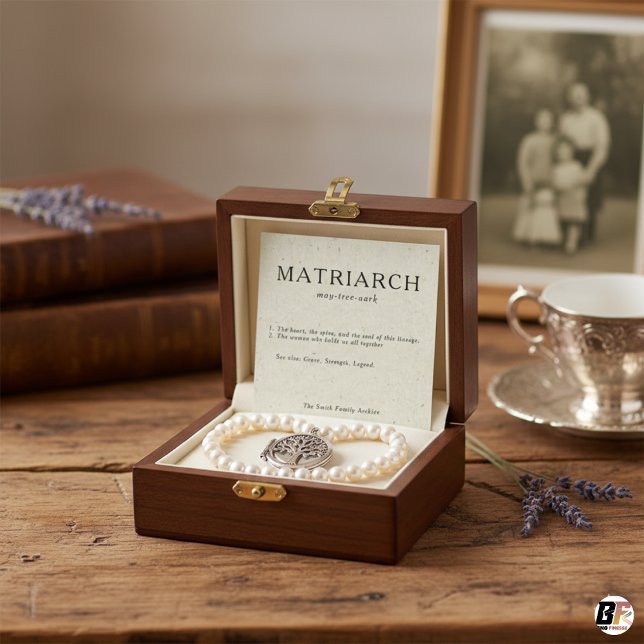 Matriarch Definition Minimalist Jewelry Box Insert Fyrkantigt Visitkort (Skapare uppladdad)