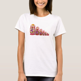 Matrioshka Wooden Culture Symbol - ryska T Shirt