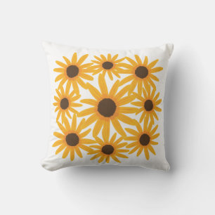 Matris av Gult Solblommor Blommigt Pillow Kudde