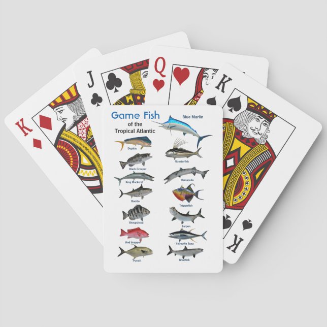 Matris av tropiska viltfiskar i Atlanten Casinokort (Baksidan)