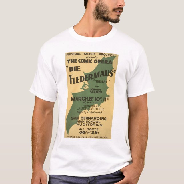 Matris Fledermaus Strauss 1938 WPA T Shirt (Framsida)