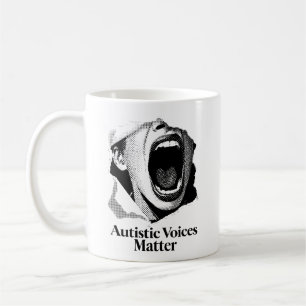 Matris för autistiska röster B&W-textsgrädddesig Kaffemugg