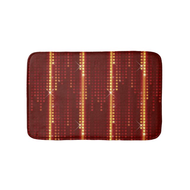 Matris för Burgundy Red Gult polka dots Badrumsmatta (Framsidan)