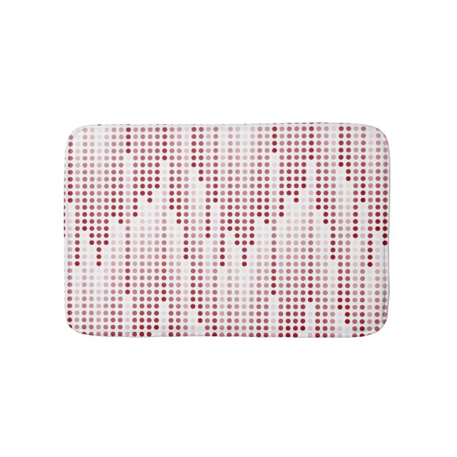 Matris för Burgundy Red Rosa polka dots Badrumsmatta (Framsidan)