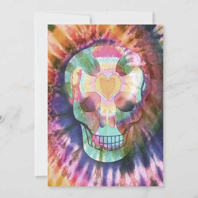 Matrisen för sockerskalletien färgar skönhet inbjudningar (Baksida)