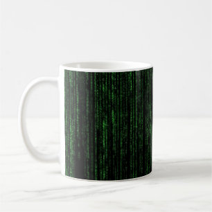 Matriskod Matris Svart och grönt Kaffemugg